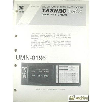 Yaskawa Yasnac CNC Manual LX3 Operator's Manual